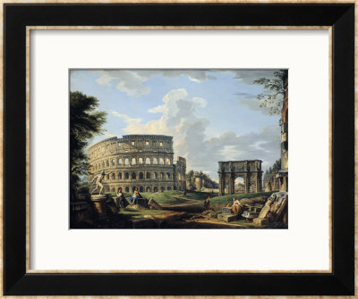 The Colosseum And The Arch Of Constantine by Giovanni Paolo Pannini Pricing Limited Edition Print image