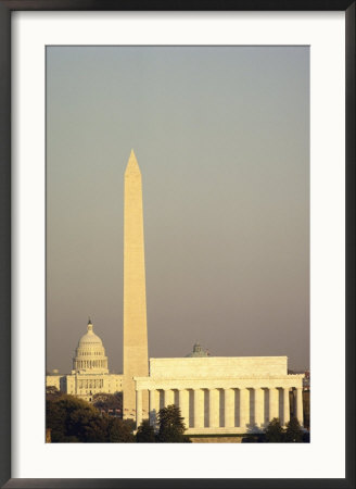 The Lincoln Memorial, Washington Monument, And The Capitol Building by Kenneth Garrett Pricing Limited Edition Print image