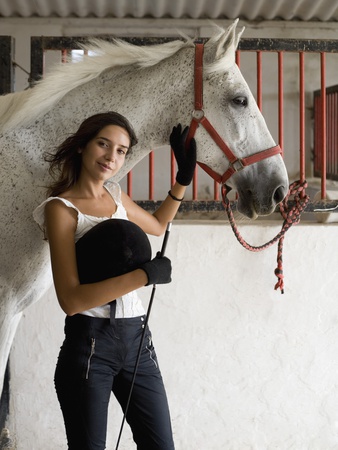 Young Woman With A Horse by Hugh Sitton Pricing Limited Edition Print image