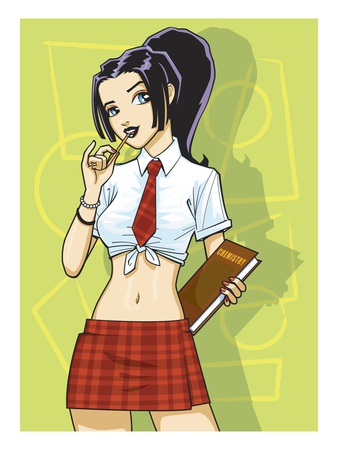 Anime School Girl by Harry Briggs Pricing Limited Edition Print image