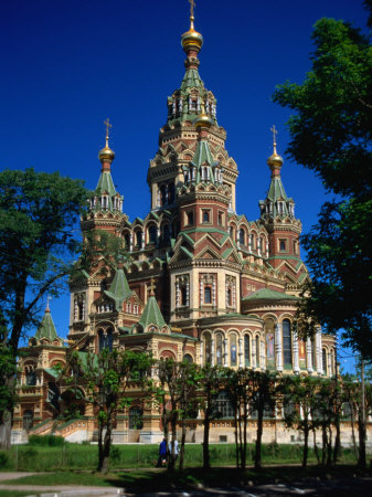 Exterior Of Baroque Cathedral In Novy Peterhof, St. Petersburg, Russia by Jonathan Smith Pricing Limited Edition Print image