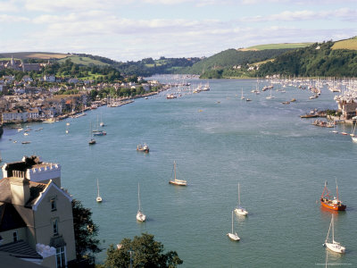 Town Centre, Royal Naval College In Background, River Dart, Dartmouth, Devon, England by Brigitte Bott Pricing Limited Edition Print image