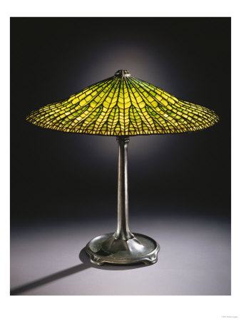 A 'Lotus' Leaded Glass And Bronze Table Lamp by Maurice Bouval Pricing Limited Edition Print image