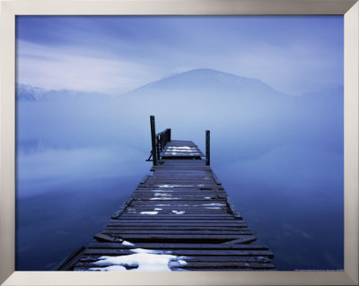 Blue Fog And Jetty by Jonathan Andrew Pricing Limited Edition Print image