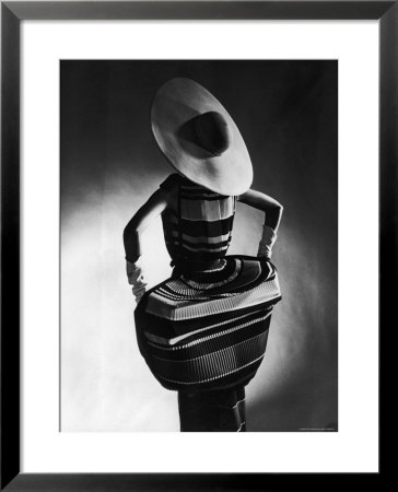 Model Showing Off Mushroom Pleats In The Slim Sheaths by Gjon Mili Pricing Limited Edition Print image