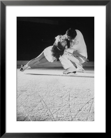 Husband And Wife Skating Team Narena Greer And Richard Norris Skating With The Ice Follies by Gjon Mili Pricing Limited Edition Print image