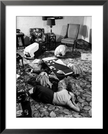 Family During An Atomic War Drill by John Dominis Pricing Limited Edition Print image