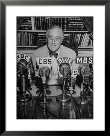 President Franklin D. Roosevelt, Broadcasting A Speech Over The Radio From The White House by George Skadding Pricing Limited Edition Print image