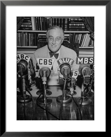 President Franklin D. Roosevelt, Broadcasting A Speech Over The Radio From The White House by George Skadding Pricing Limited Edition Print image