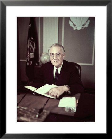 President Franklin D. Roosevelt Before Broadcasting Sixth War Loan Drive, In His Office by George Skadding Pricing Limited Edition Print image