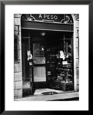 Cats Perching Outside Entrance To Perfume Shop by Alfred Eisenstaedt Pricing Limited Edition Print image
