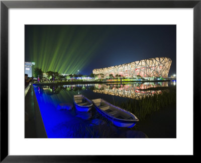 Night Time Light Show At The Birds Nest Stadium During The 2008 Olympic Games, Beijing, China by Kober Christian Pricing Limited Edition Print image