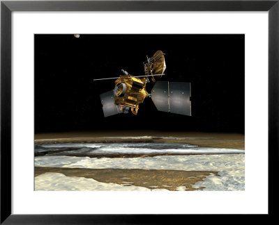 Artists Rendition Of The Mars Reconnaissance Orbiter As It Orbits Over The Martian Poles by Stocktrek Images Pricing Limited Edition Print image
