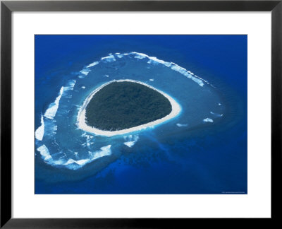 Aerial View, Reef Formation And Island, Fiji, South Pacific Islands by Lousie Murray Pricing Limited Edition Print image