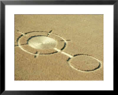 Aerial View Of Crop Circles In A Wheat Field, Wiltshire, England, United Kingdom by Adam Woolfitt Pricing Limited Edition Print image