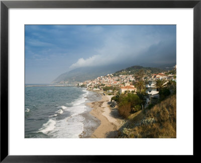 South Lesvos Resort Town, Plomari, Lesvos, Mithymna, Aegean Islands, Greece by Walter Bibikow Pricing Limited Edition Print image