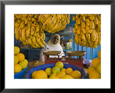 Woman Selling Fruit In A Market Stall In Gonder, Gonder, Ethiopia, Africa by Gavin Hellier Pricing Limited Edition Print image