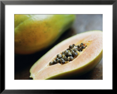 Papaya (Pawpaw) Sliced Open To Show Black Seeds by Lee Frost Pricing Limited Edition Print image
