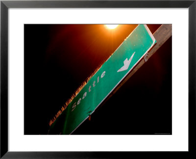 Sign To Seattle, Taken On Vashon Island, Washington State, United States Of America, North America by Aaron Mccoy Pricing Limited Edition Print image