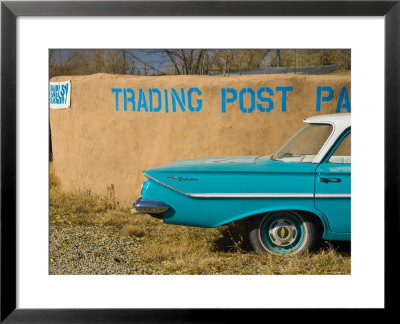Usa, New Mexico, Turquoise Trail, Trading Post And 1961 Chevrolet Bel Air 4-Door Sedan by Alan Copson Pricing Limited Edition Print image