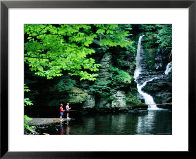 Boys Fishing By Deer Leap Falls, Delaware Water Gap, Pennsylvania by Margie Politzer Pricing Limited Edition Print image
