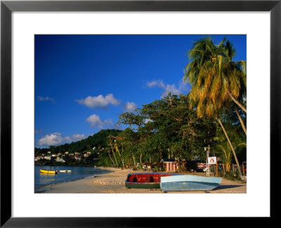Boats On Shore Of Grand Anse Beach, St. George's, St. George, Grenada by Margie Politzer Pricing Limited Edition Print image