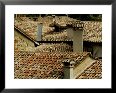 Rooftops Covered With Terra Cotta Roof Tiles, Asolo, Italy by Todd Gipstein Pricing Limited Edition Print image