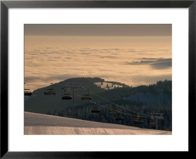 Ski Lift In Early Morning Light, Nature Park Suedschwarzwald, Germany by Norbert Rosing Pricing Limited Edition Print image