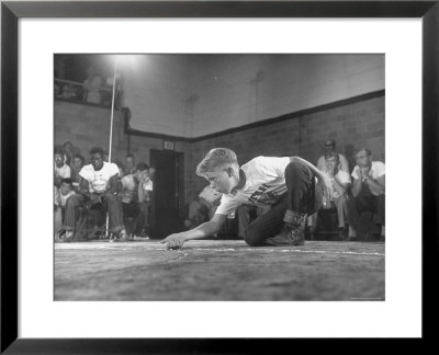 Gordon Rowse Shooting Marbles In The Finals by Francis Miller Pricing Limited Edition Print image