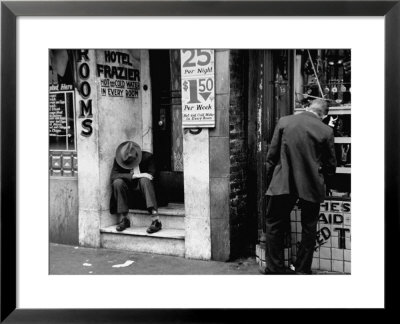 Vagrant Sitting In Doorway by Horace Bristol Pricing Limited Edition Print image