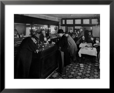 Drunk Male Patron At An Speakeasy In The Business District Protected From Police Prohibition Raids by Margaret Bourke-White Pricing Limited Edition Print image