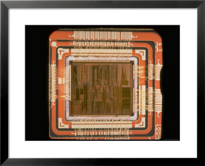 Close Up Of The Internal Structure Of An Intel Pentium Processor With Mmx Technology by Ted Thai Pricing Limited Edition Print image