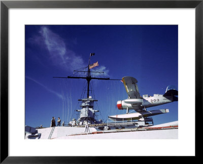 Catapult Launched Sbc-3 Scout Plane Aboard Battleship Idaho Bb-42, Us Navy's Pacific Fleet Maneuver by Carl Mydans Pricing Limited Edition Print image