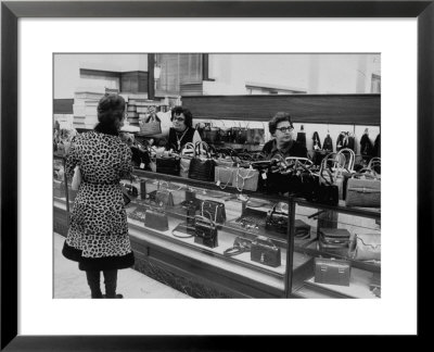 Women Shopping At A Handbag Sale At Saks 5Th Ave by Yale Joel Pricing Limited Edition Print image