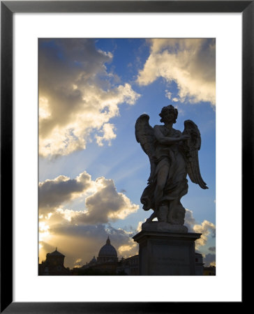 Sant' Angelo Bridge Detail And St. Peter's Basilica, Rome, Italy by Doug Pearson Pricing Limited Edition Print image