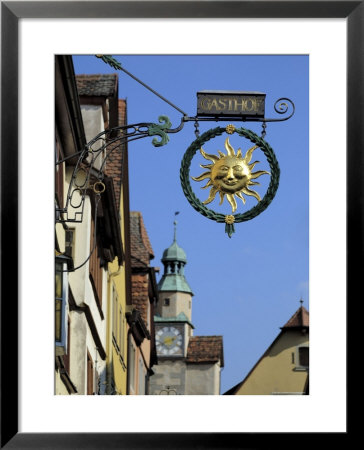 Ornate Wrought Iron Shop Sign Advertising A Gasthof, Rothenburg Ob Der Tauber, Bavaria by Gary Cook Pricing Limited Edition Print image