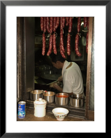 Hanging Sausages In Window Of Restaurant Kitchen, Shinjuku, Tokyo, Honshu, Japan by Christian Kober Pricing Limited Edition Print image
