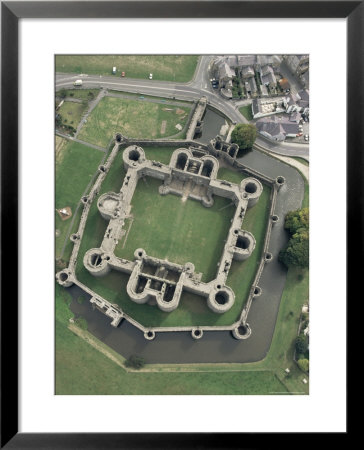 Aerial View Of Beaumaris Castle, Unesco World Heritage Site, Gwynedd, Wales, United Kingdom by Adam Woolfitt Pricing Limited Edition Print image
