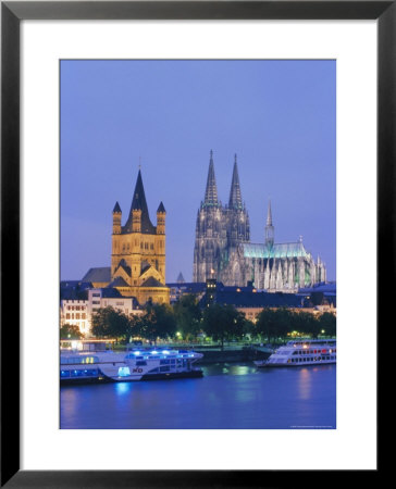 Dom And Gros St. Martin Church, Cologne, Germany, Europe by Charles Bowman Pricing Limited Edition Print image
