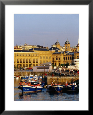 Boats Moored In Fishing Port, San Sebastian, Spain by Oliver Strewe Pricing Limited Edition Print image