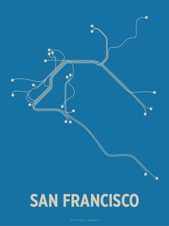 San Francisco (Blue & Tan) by Line Posters Pricing Limited Edition Print image