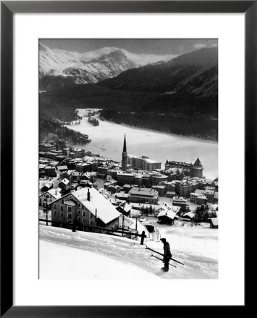 Snow-Covered Winter-Resort Village St. Moritz by Alfred Eisenstaedt Pricing Limited Edition Print image
