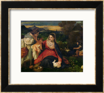 Madonna And Child With St. Catherine (The Virgin Of The Rabbit) Circa 1530 by Titian (Tiziano Vecelli) Pricing Limited Edition Print image