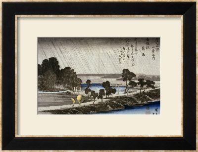 Night Rain At Azuma Shrine by Ando Hiroshige Pricing Limited Edition Print image