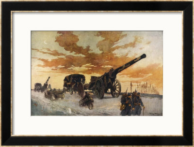 Convoy Of French Heavy Artillery Moves To New Positions by Georges Scott Pricing Limited Edition Print image
