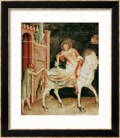 St. Martin Sharing His Cloak With The Beggar, From The Life Of St. Martin, 1326 by Simone Martini Pricing Limited Edition Print image