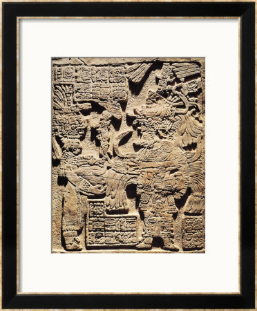 Stela Depicting A High Priest And A Woman, From Yaxchilan by Mayan Pricing Limited Edition Print image