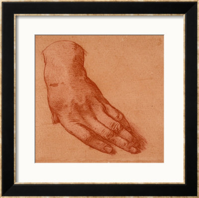 Study Of A Left Hand by Leonardo Da Vinci Pricing Limited Edition Print image