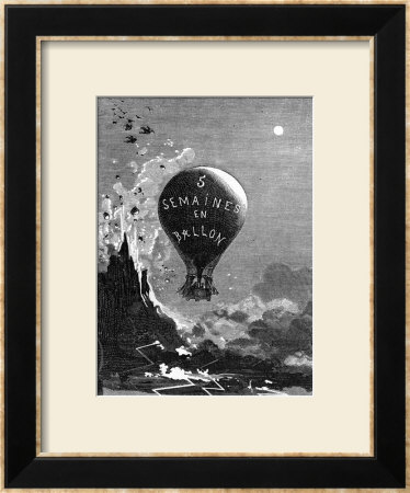 Frontispiece To Five Weeks In A Balloon By Jules Verne by Édouard Riou Pricing Limited Edition Print image