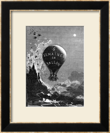 Frontispiece To Five Weeks In A Balloon By Jules Verne by Edouard Riou Pricing Limited Edition Print image